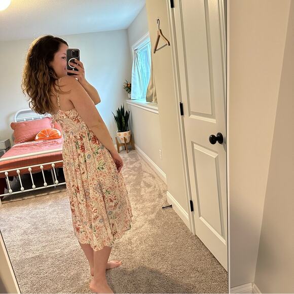 O’Neill Pink Floral Strappy MIDI Dress Small - Picture 3 of 14